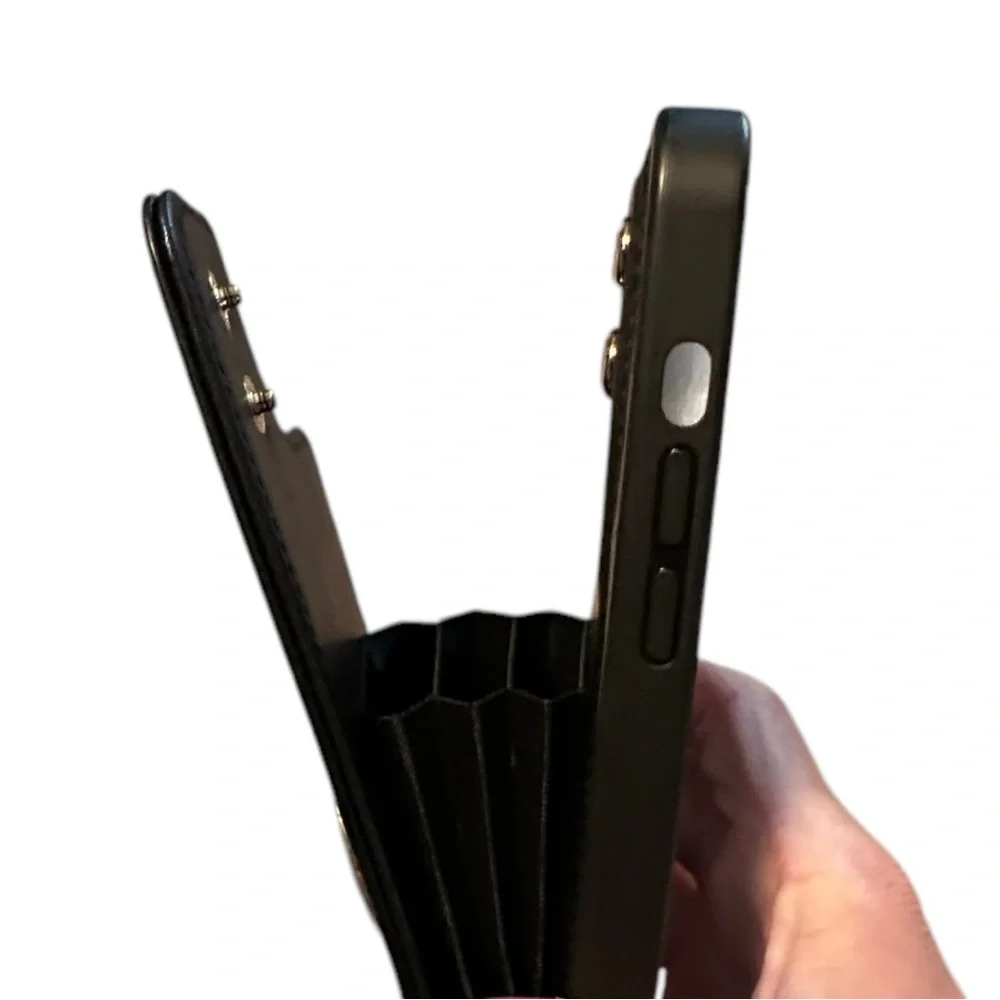 Cell phone case for iPhone 14 Pro black wallet case w/ring holder NWT
